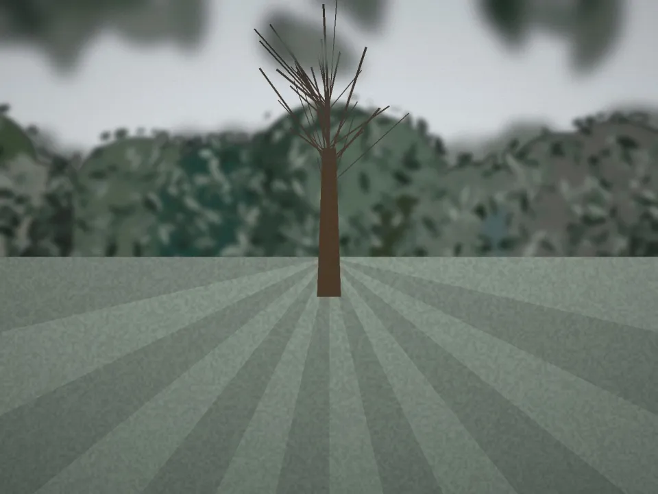 Arbre sans feuilles dans un jardin d'hiver au repos