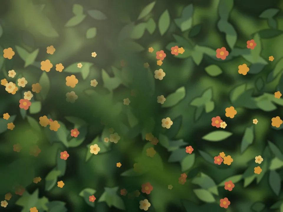 Massif de vivaces en fleurs