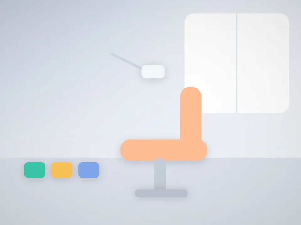 Petit fauteuil et jouets dans l'espace enfants du cabinet