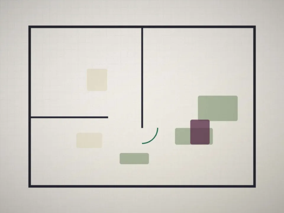 Plan d'aménagement annoté d'un appartement