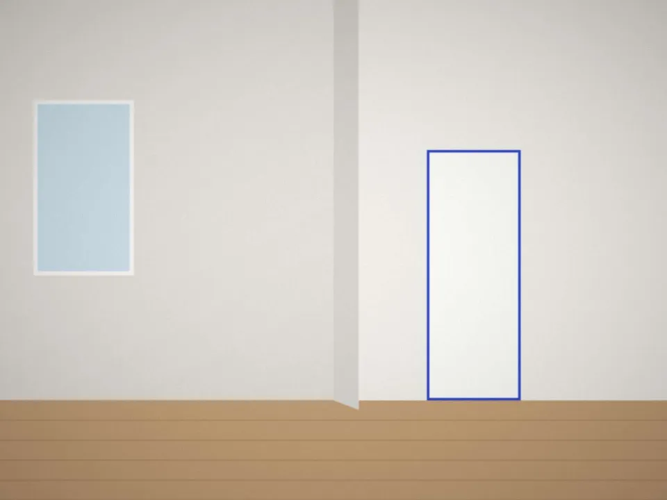 Cloison avec porte dans un appartement