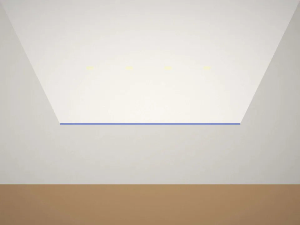 Plafond suspendu lisse avec spots, après travaux