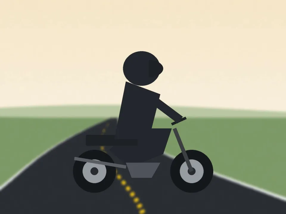 Jeune élève sur une moto 125 cm³ en circulation