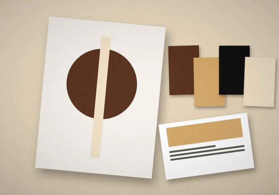 Sachets de café et étiquettes de la marque Maison Brûlot (client fictif)