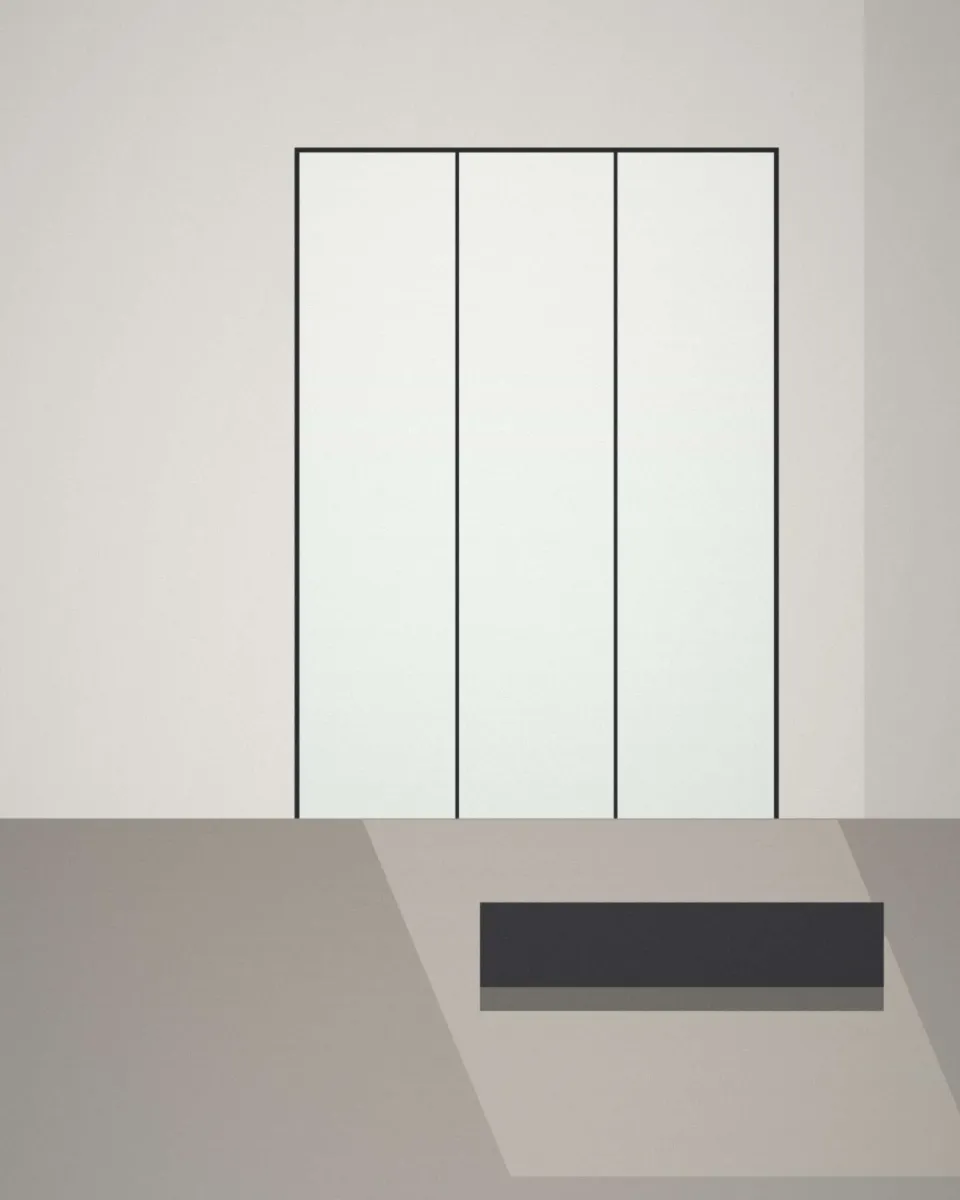 Intérieur lumineux sous une grande baie vitrée