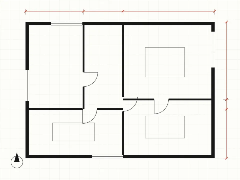 Plan du rez-de-chaussée du projet Maison P.