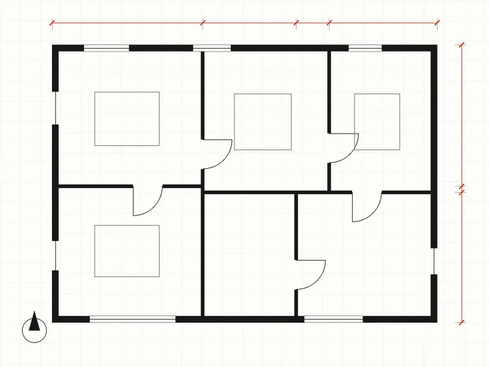 Plan du rez-de-chaussée du projet Longère K.