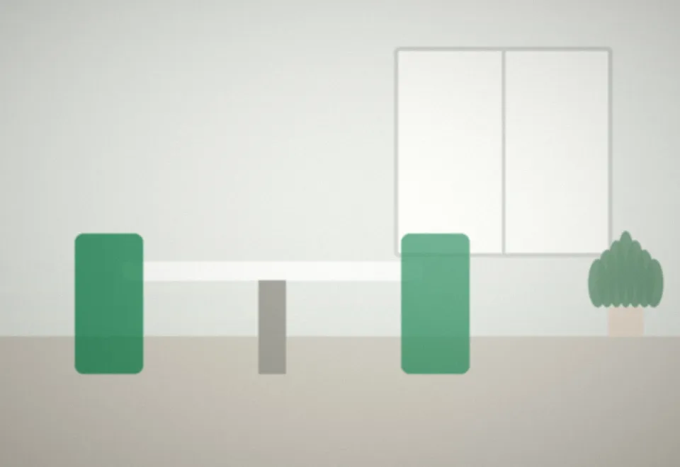 Espace de confidentialité avec une table et deux chaises