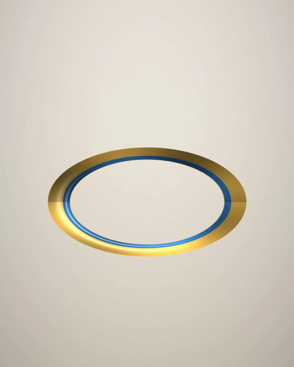 Bracelet doré rehaussé d’un émail bleu