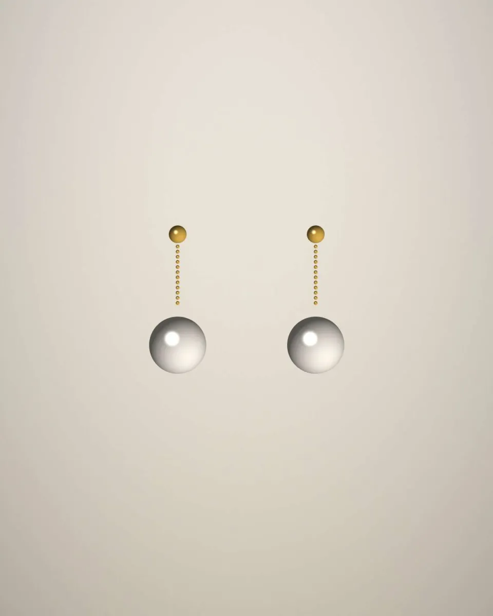 Boucles d’oreilles pendantes avec perles d’eau douce