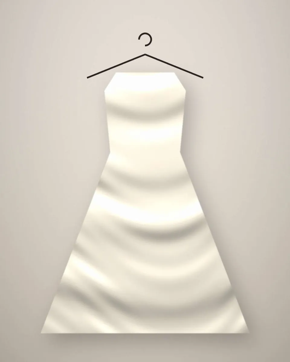 Robe de mariée fluide en crêpe ivoire sur cintre