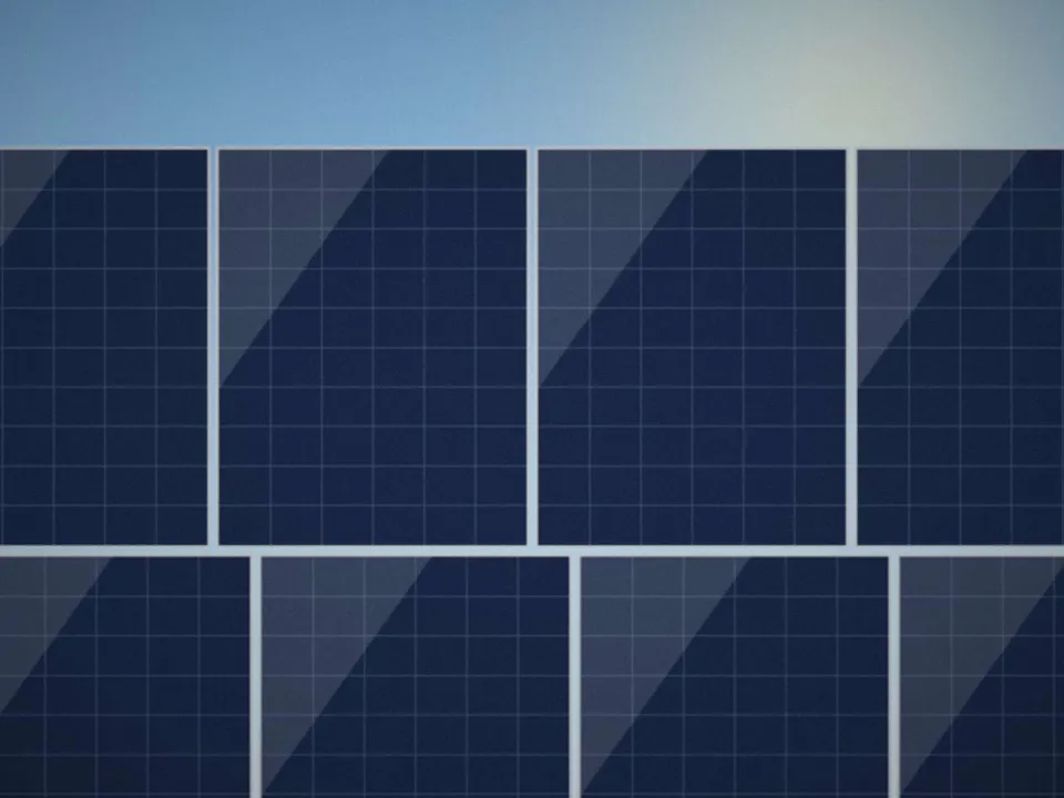 Panneaux solaires propres, vus de près