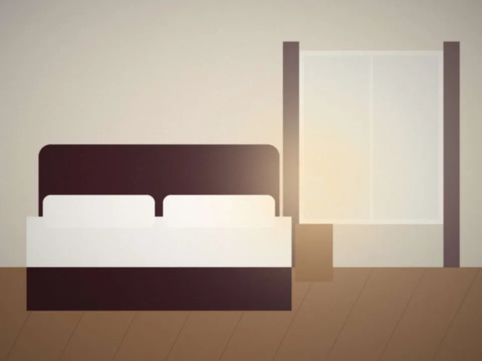 Chambre Supérieure : lit 160, tête de lit en velours, lampe de chevet