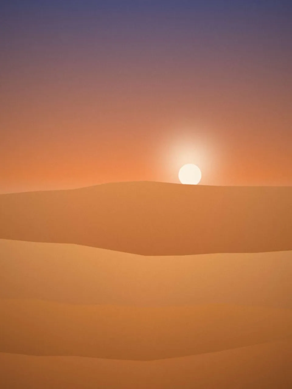 Dunes orangées au coucher du soleil