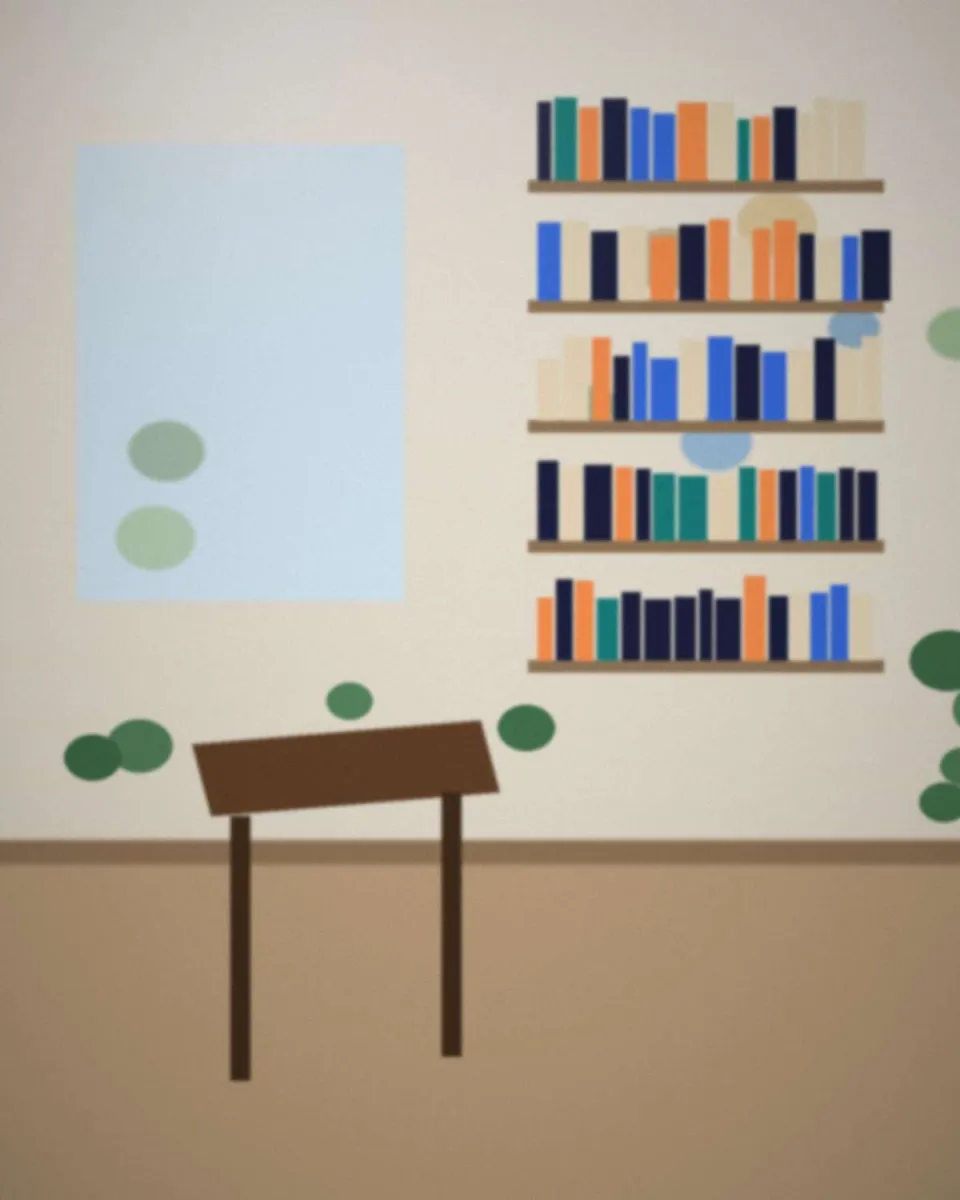 L'agence vue de l'intérieur : grande table, cartes au mur et plantes