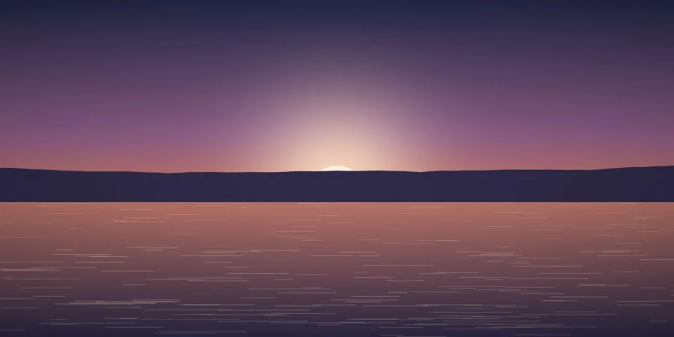 Ciel de fin de journée au-dessus d'une baie calme