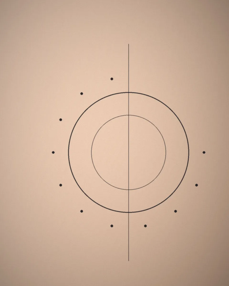 Tatouage fine line « Couronne de points » sur avant-bras, réalisé par Lou