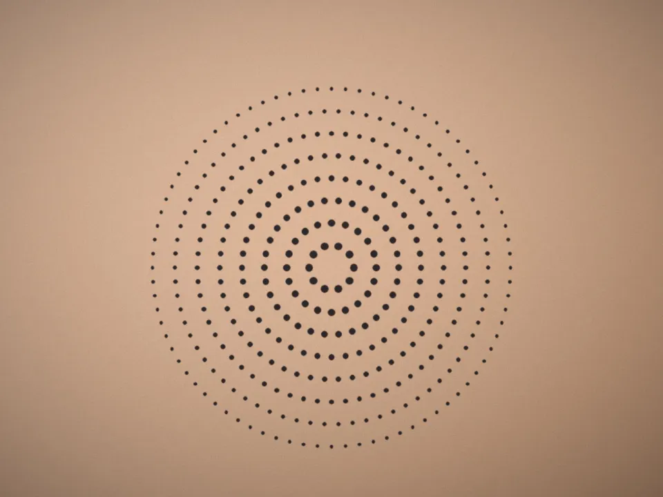 Tatouage dotwork « Mandala pointillé » sur haut du dos, réalisé par Inès