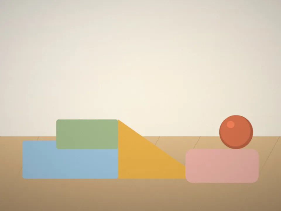 Le coin motricité avec ses formes en mousse