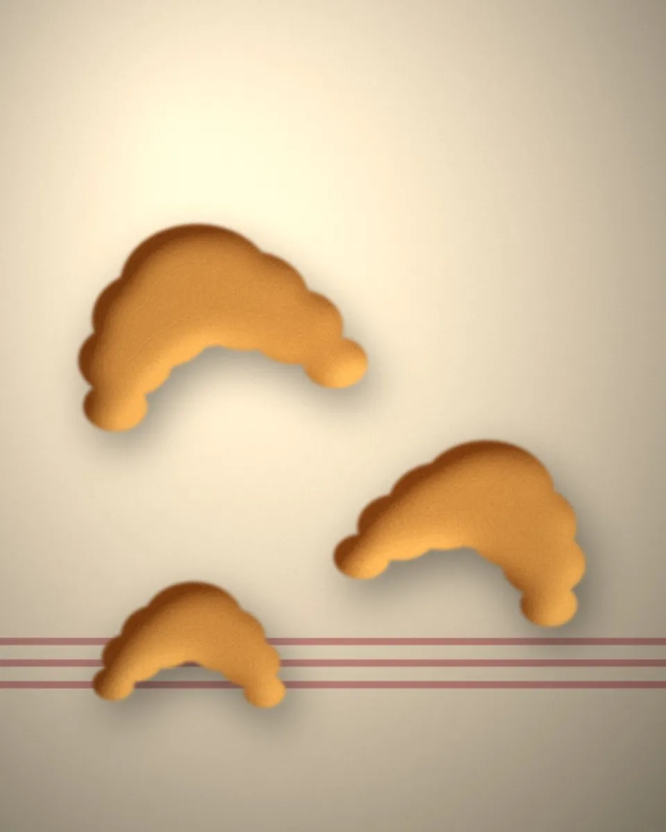 Croissants au beurre feuilletés