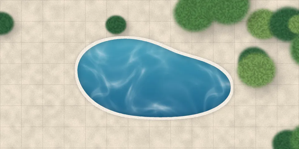 Piscine en forme libre vue du ciel
