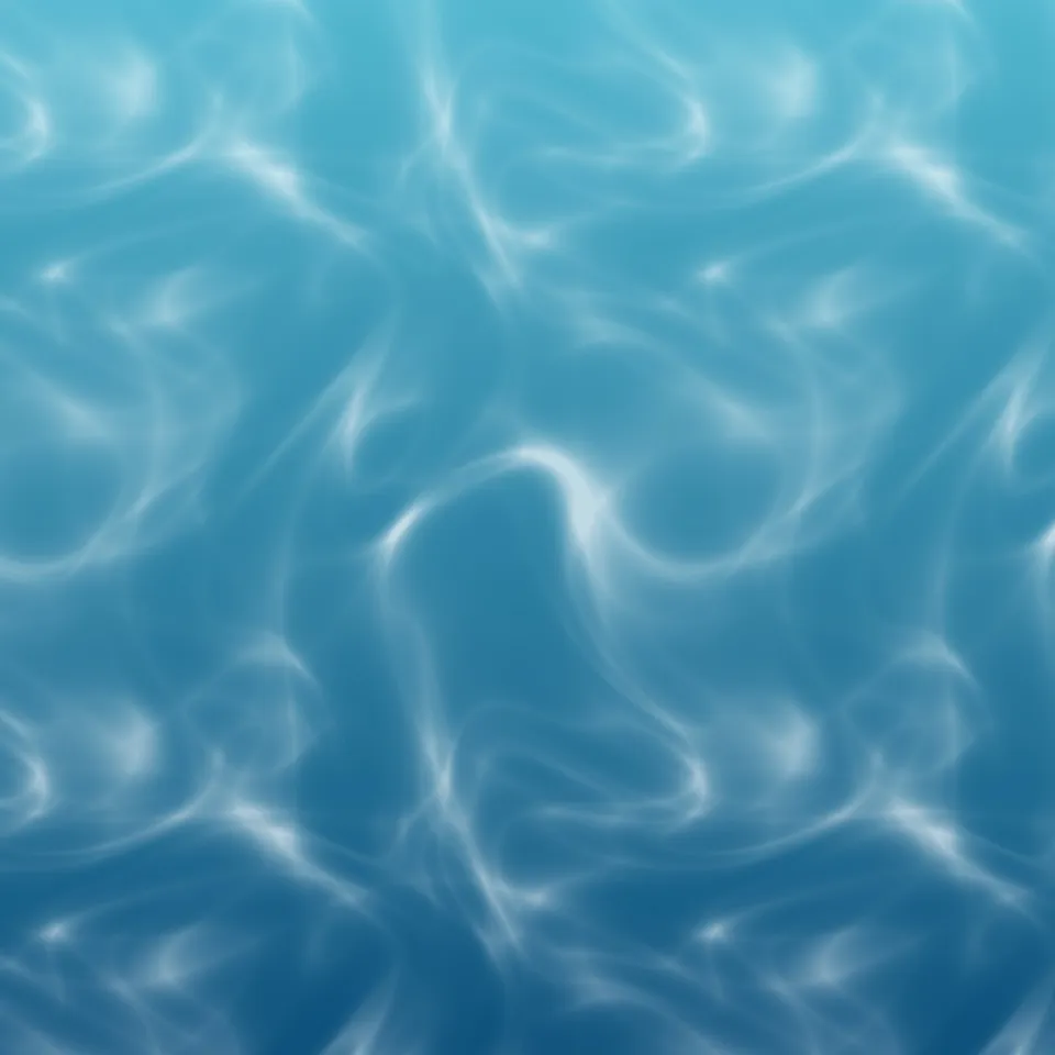 Reflets de lumière au fond de l'eau