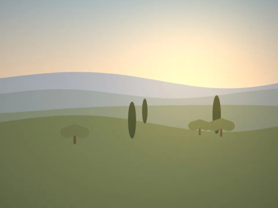 Vue sur les collines depuis la fenêtre de la suite Tilleul