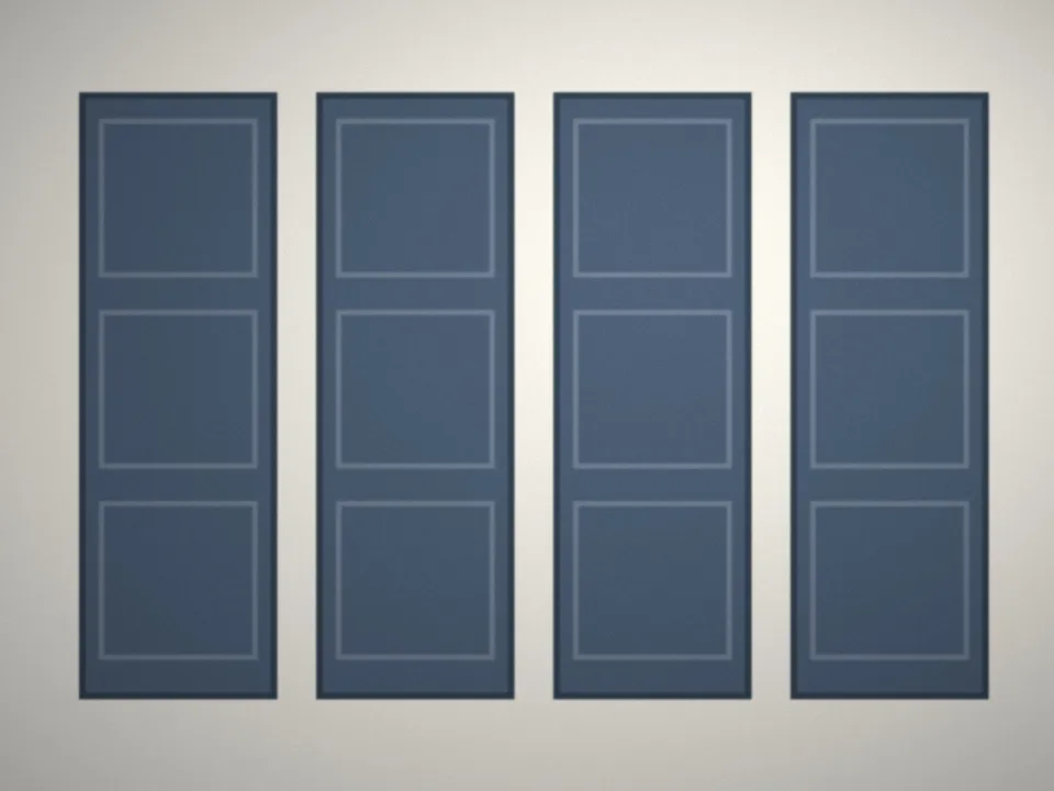 Portes et boiseries repeintes en bleu ardoise