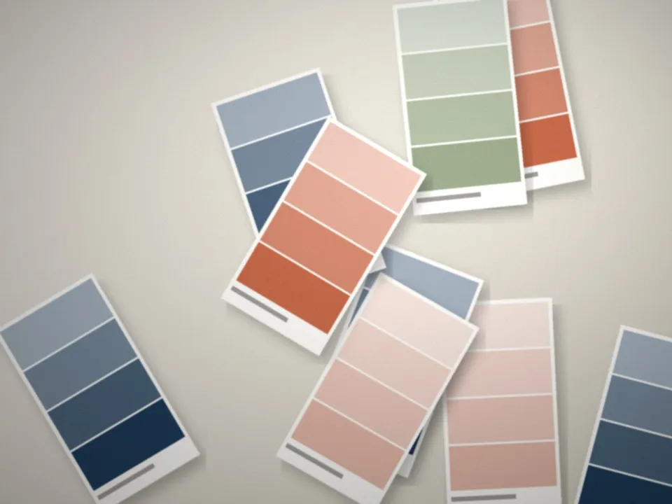 Nuancier de couleurs préparé pour un rendez-vous conseil