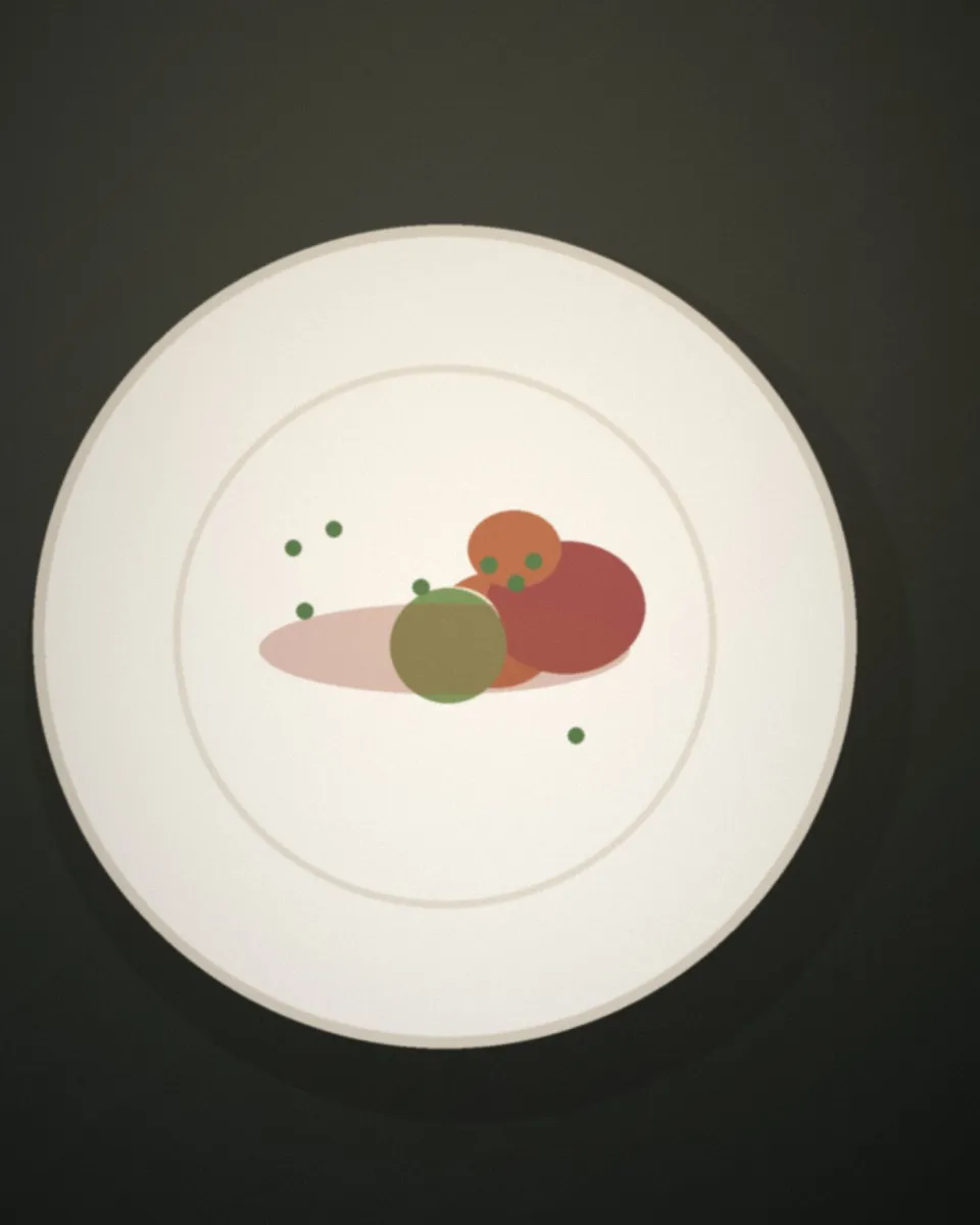 Assiette dressée par le chef à domicile