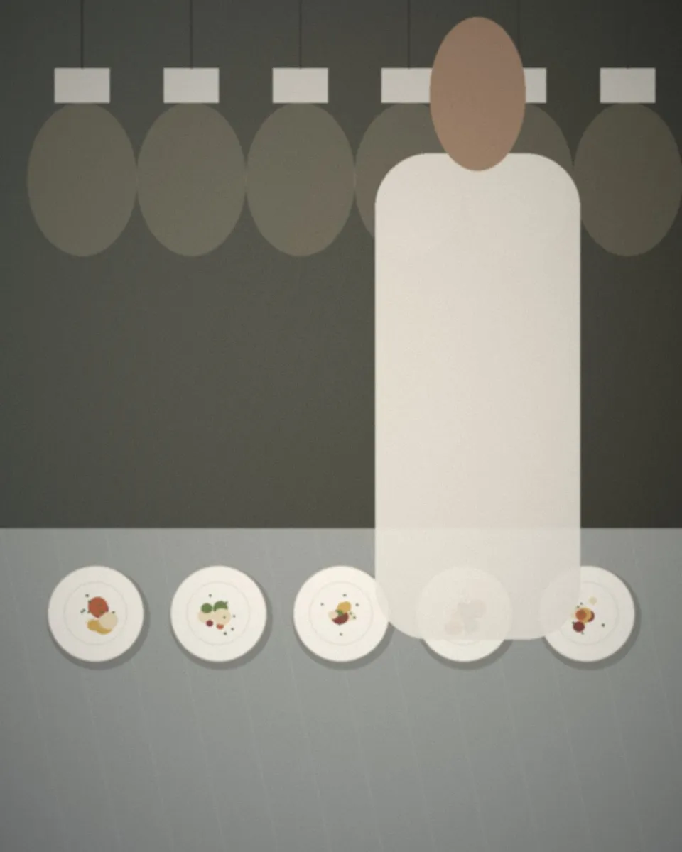 La cheffe dresse les assiettes en cuisine
