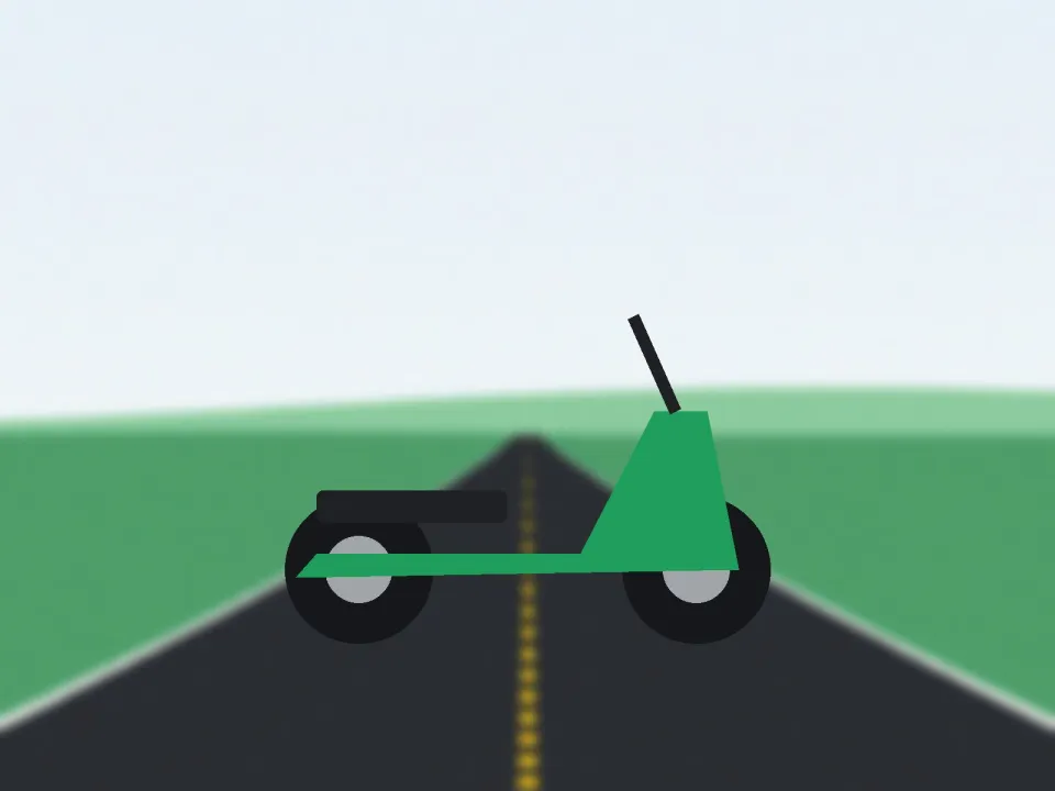 Scooter garé sur une piste d'entraînement