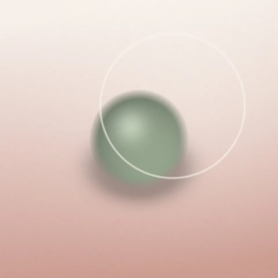 Miroir rond et plante dans le salon de manucure
