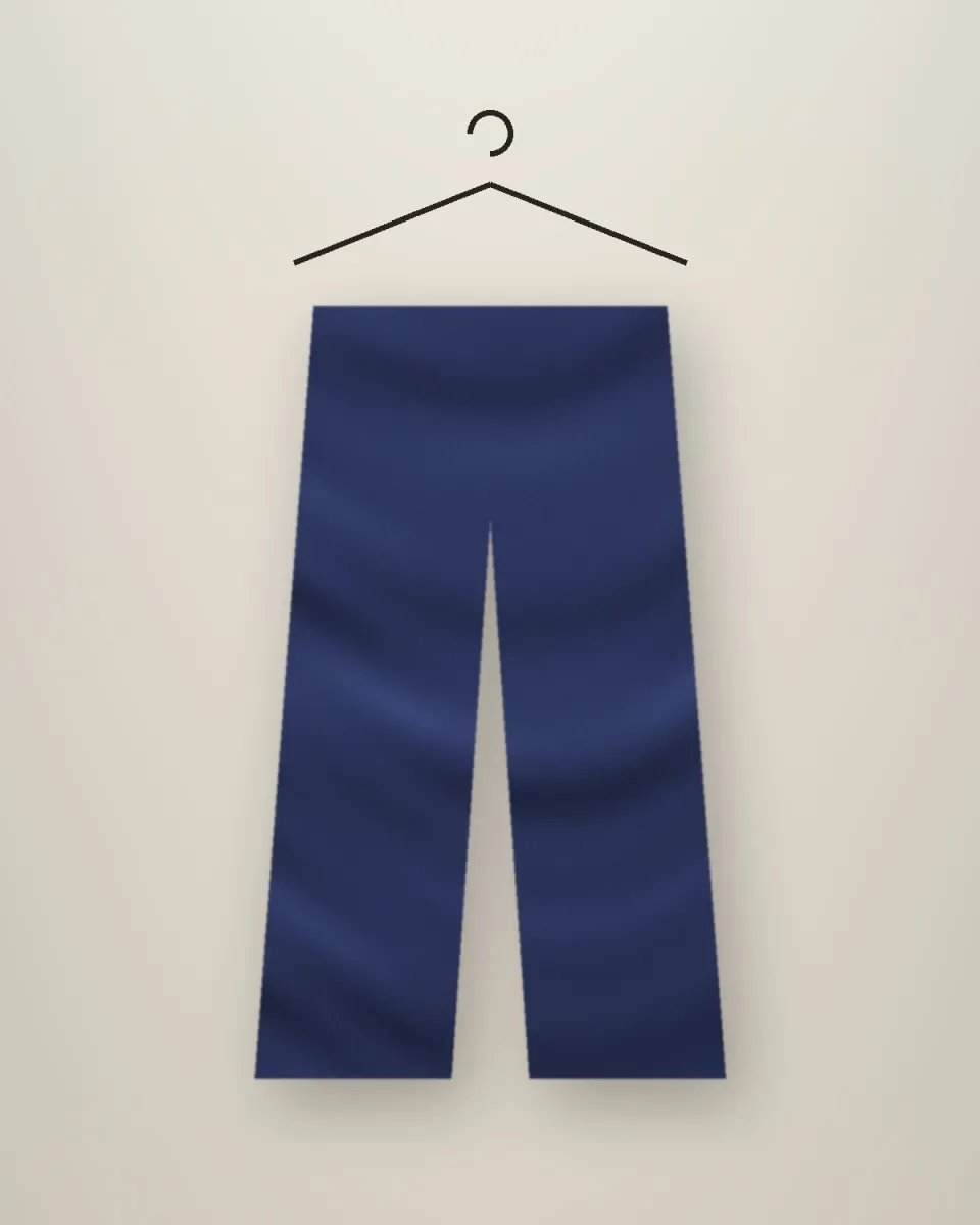 Jean brut indigo sur cintre