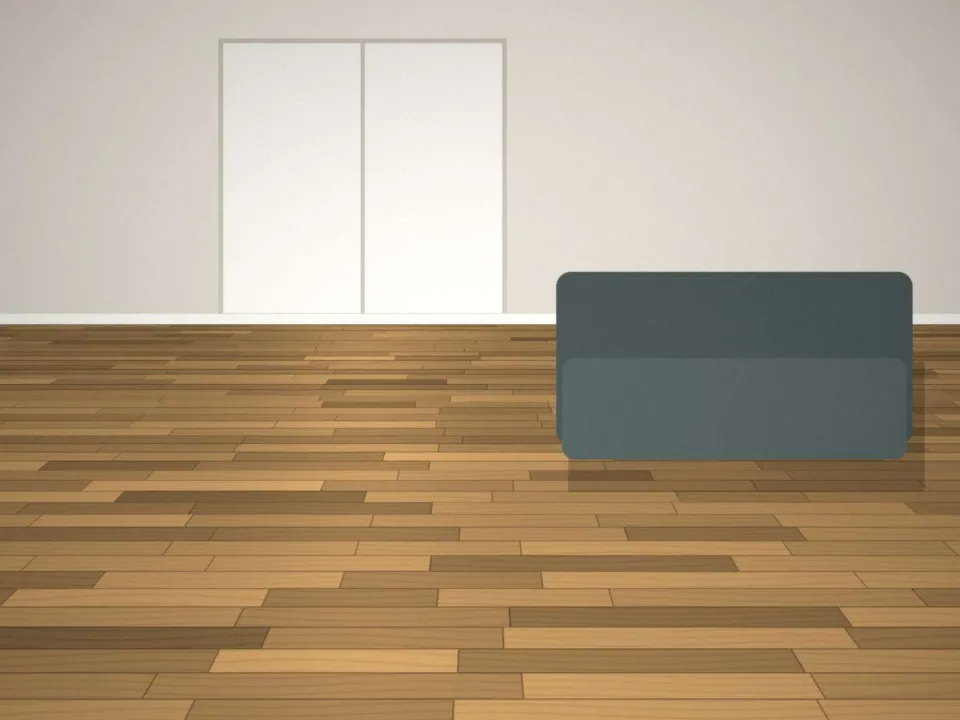 Parquet en chêne naturel posé à l'anglaise dans un salon