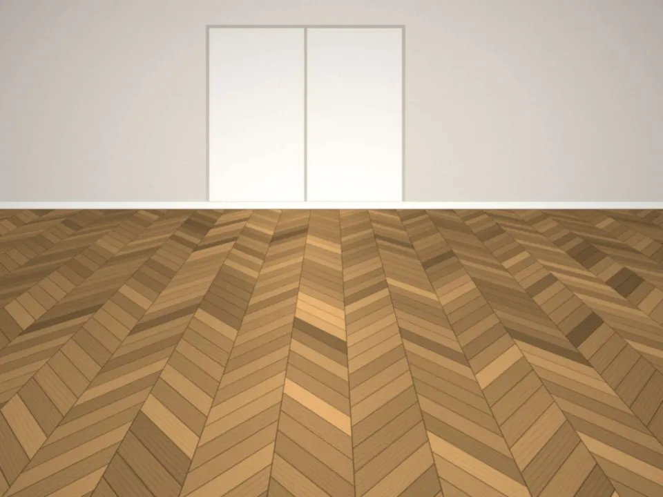 Entrée avec parquet en chêne posé en bâton rompu
