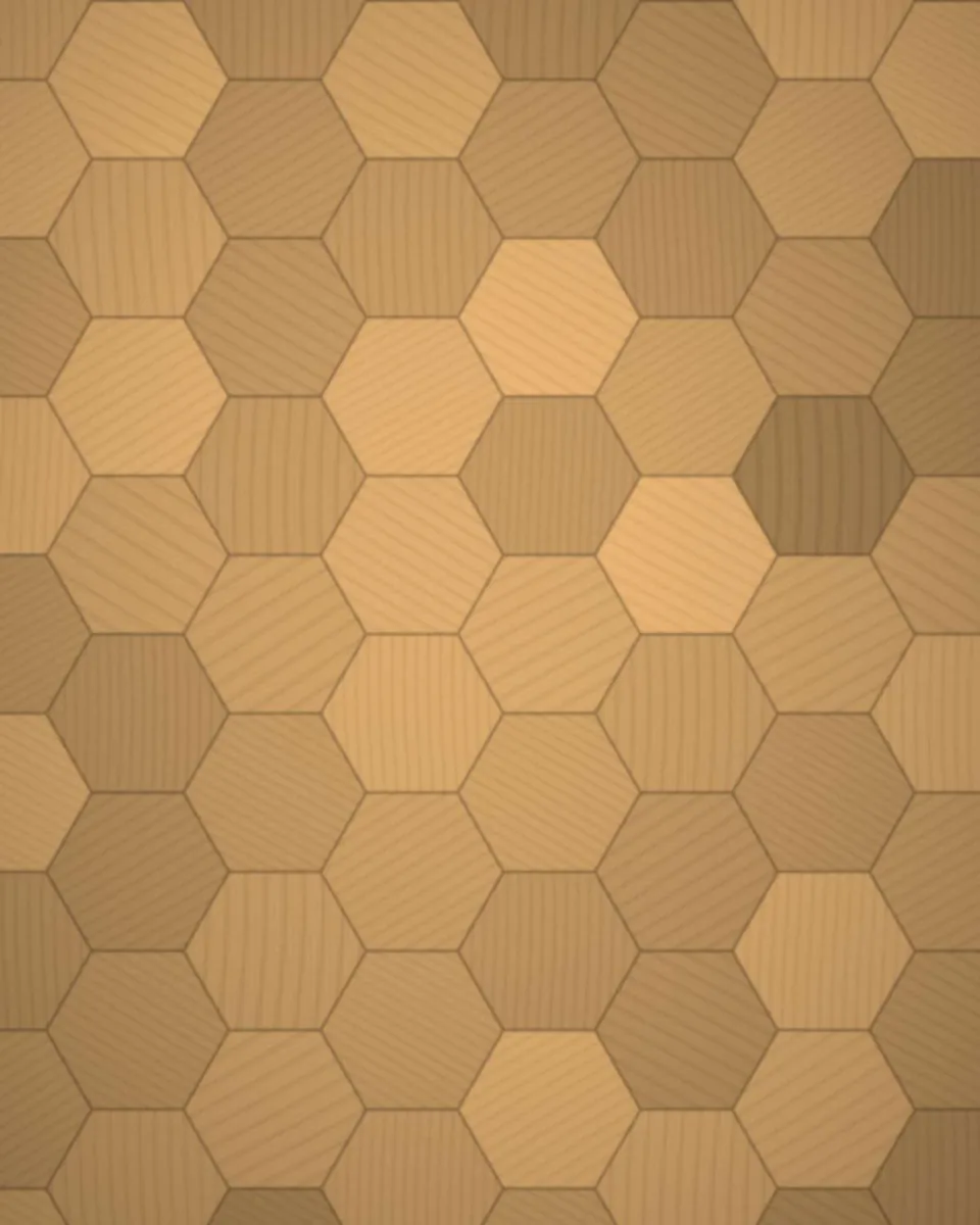 Parquet hexagonal en chêne dans un couloir