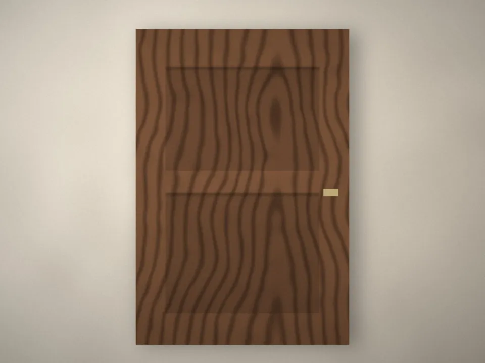 Porte d'entrée en noyer à panneaux