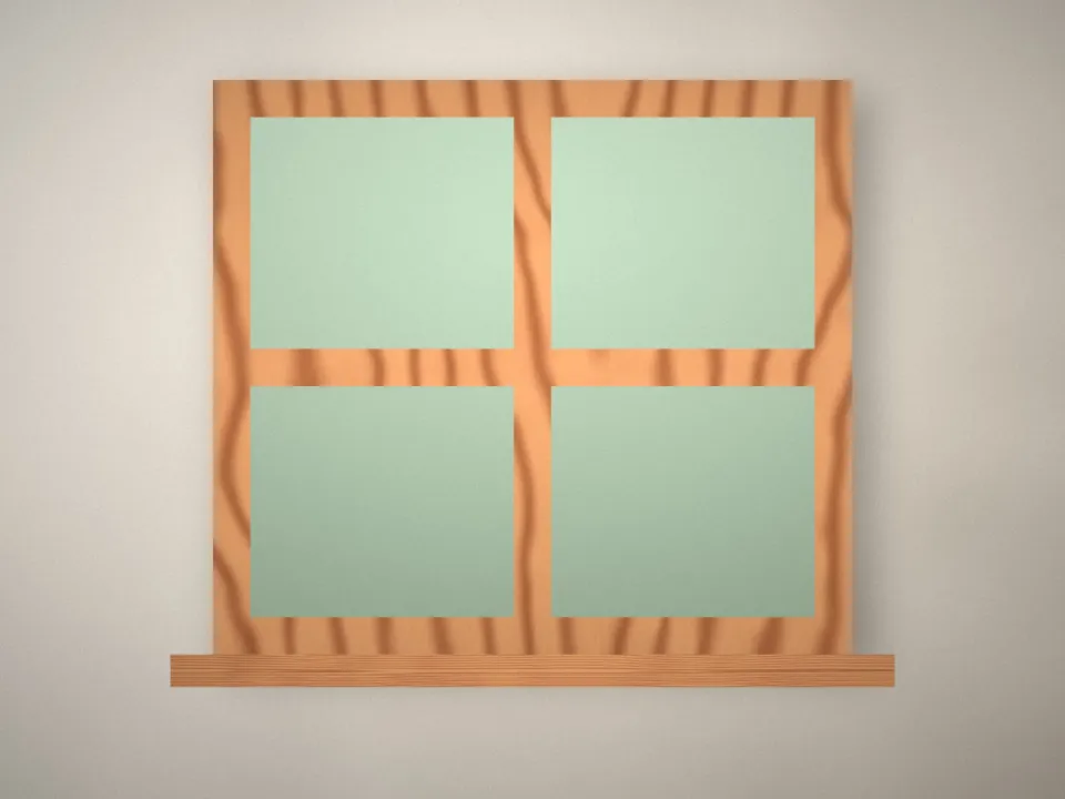 Fenêtre neuve en bois dans une maison ancienne