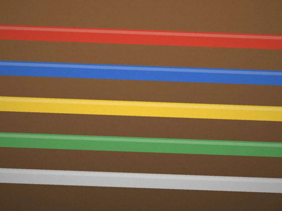 Gaines de réseaux de couleur dans une tranchée