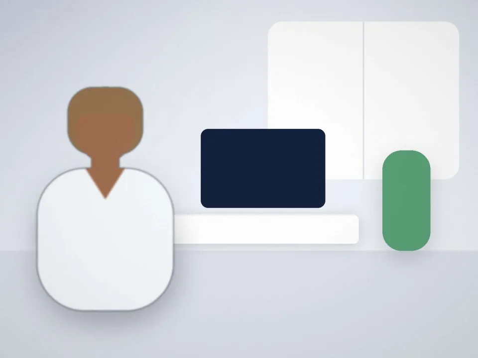 Médecin à son bureau échangeant avec un patient adulte