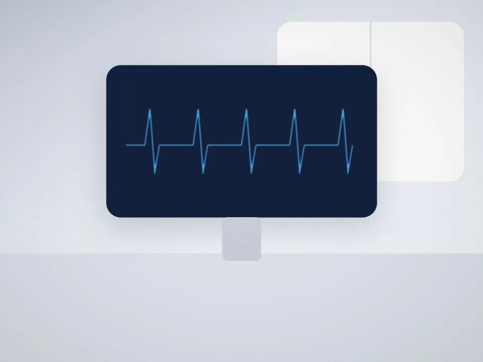 Appareil d'électrocardiogramme posé dans une salle de soins
