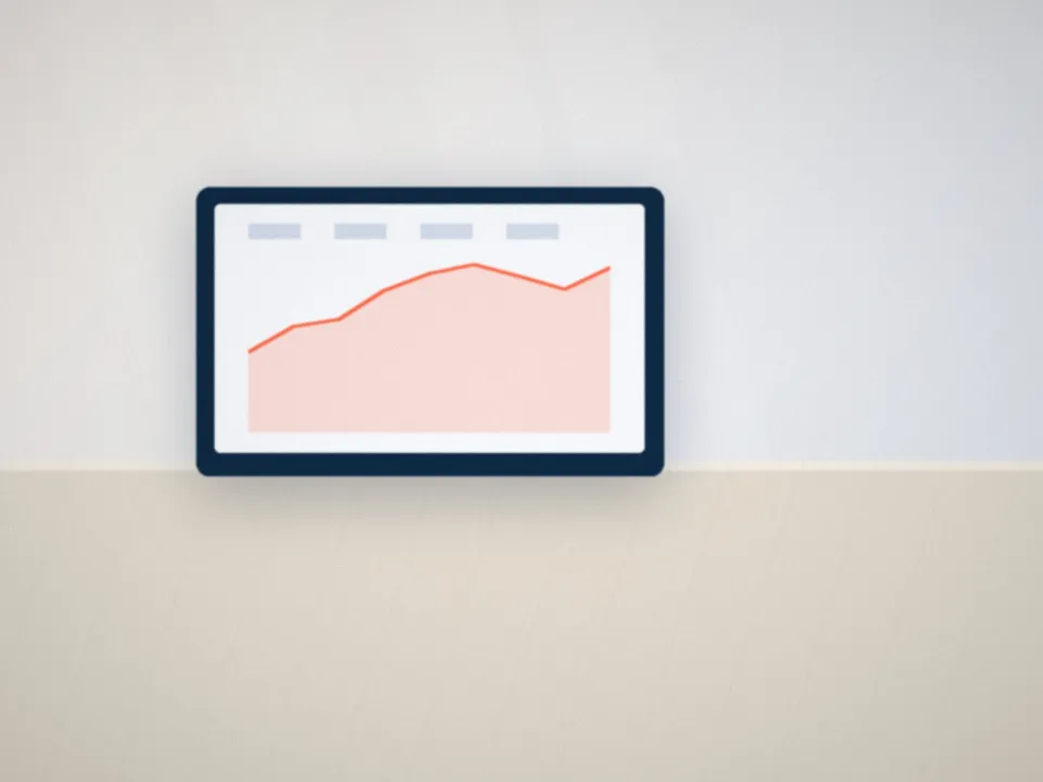 Comptes annuels et graphique d'évolution à l'écran