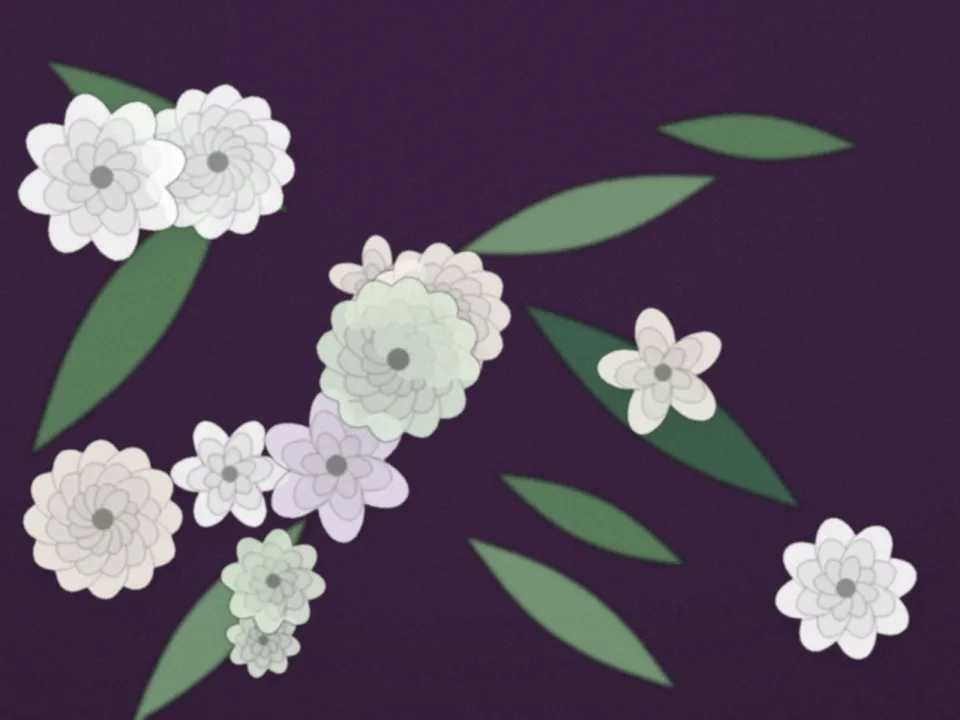 Composition de deuil blanche et mauve