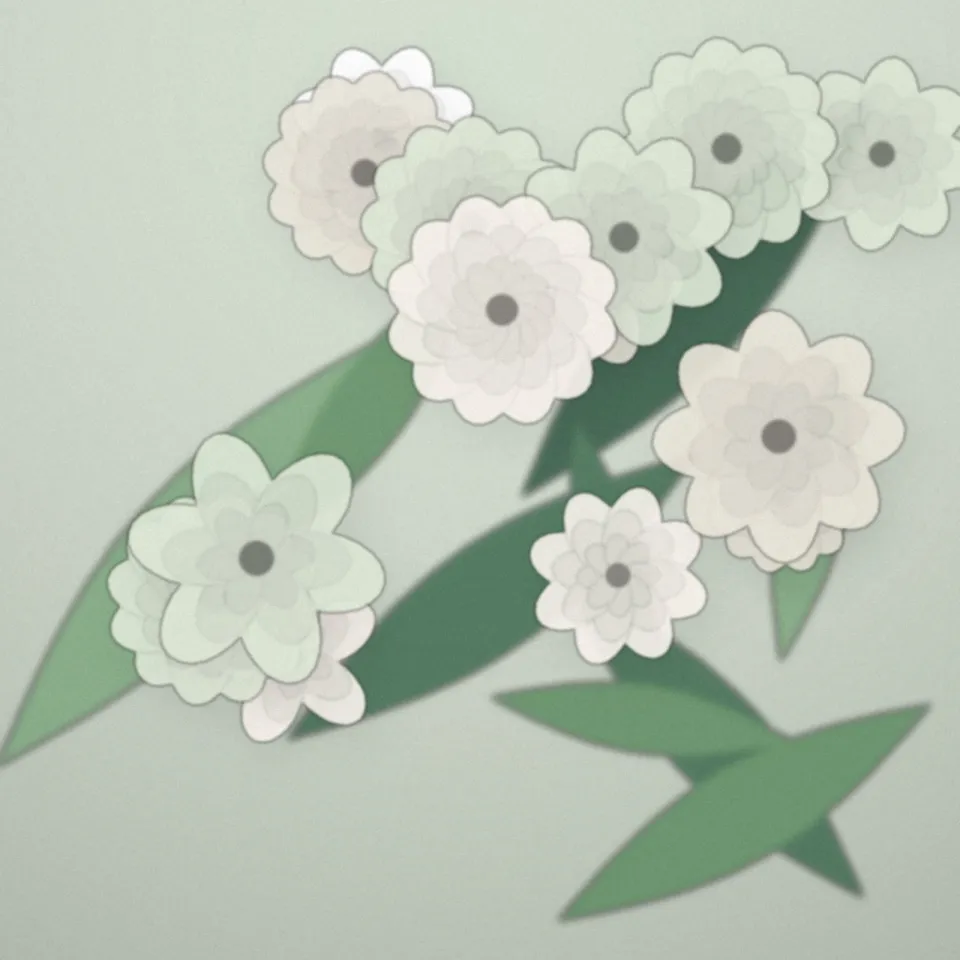 Bouquet tout en blanc et vert tendre
