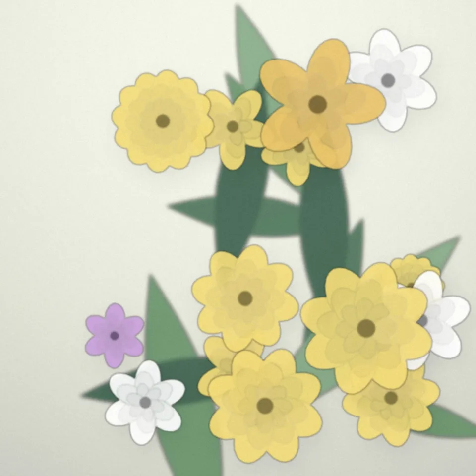 Bouquet champêtre de saison aux tons jaunes et blancs