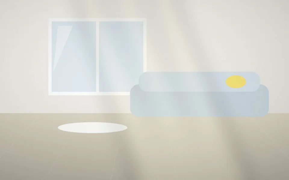 Séjour lumineux d'un appartement, rien qui dépasse