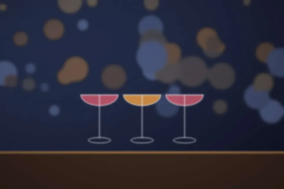 Verres qui trinquent au-dessus du comptoir
