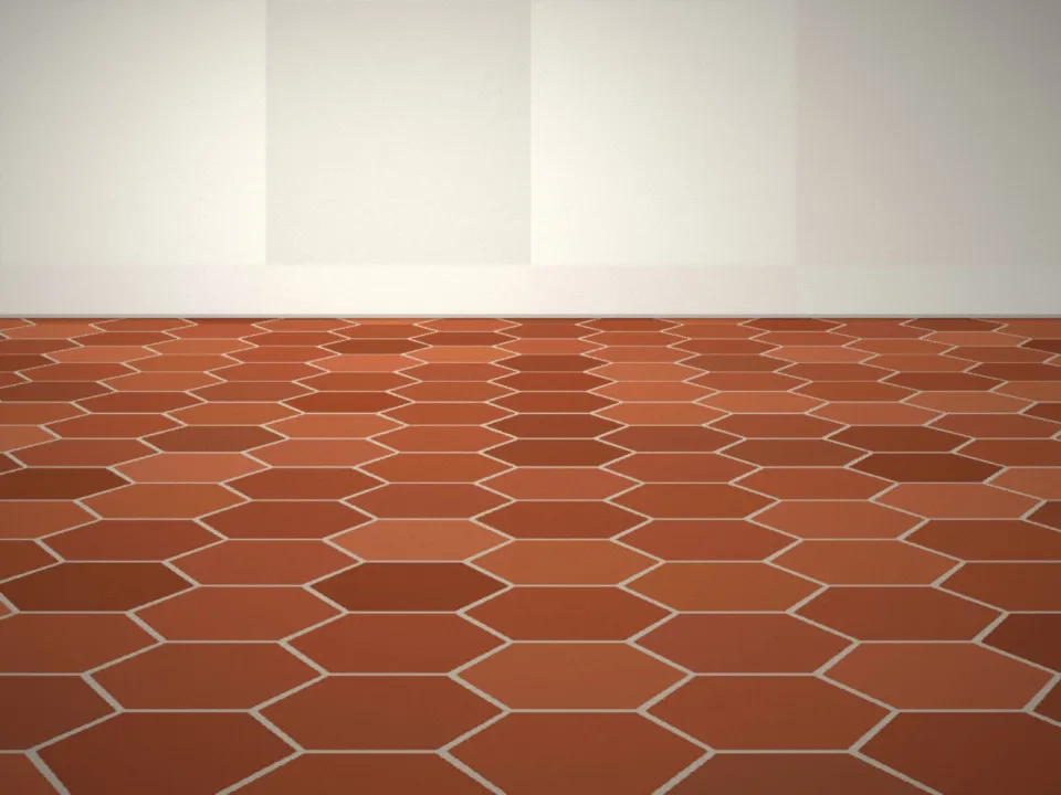 Séjour en tomettes hexagonales neuves