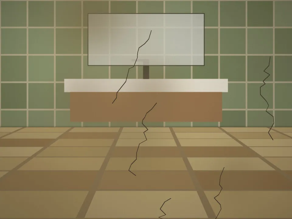 Avant : Salle de bain en zellige vert